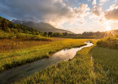 Zelenci Springs at Sunset