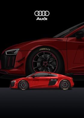 audi r8 red