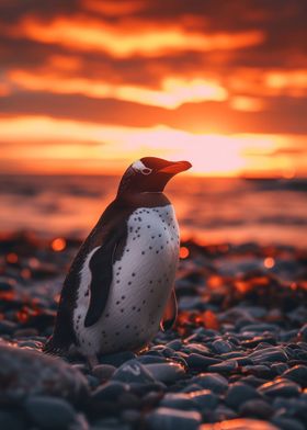 Penguin Sunset Elegant