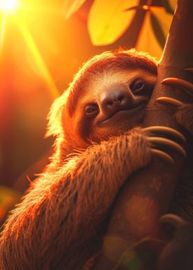 Sloth Sunset Elegant