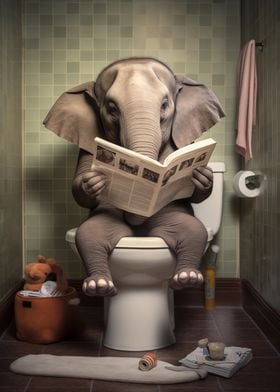 Elephant Toilet Newspaper