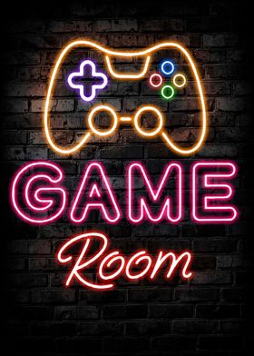 Gaming Room Neon Poster 
