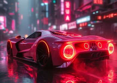 Futuristic Neon Car