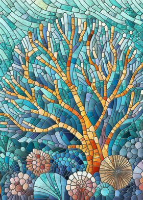 Coral Reef mosaic art