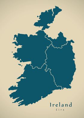 Ireland with counties map
