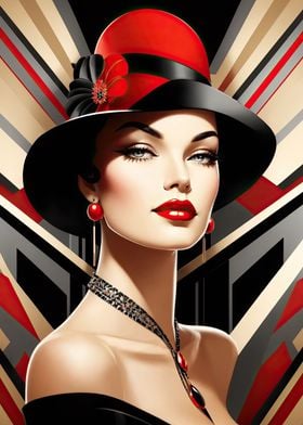 Art deco elegant portrait