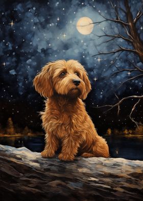 Brown Dog Starry Night