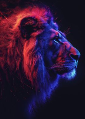 Red and Blue Lion