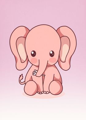 cute pink elephant