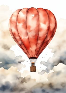 Hot air Balloon watercolor