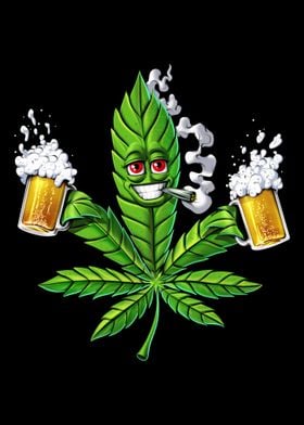 Cannabis Leaf Beer Party