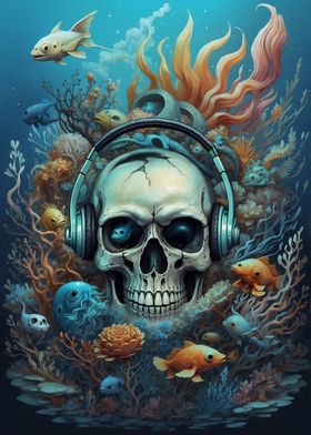 Surreal Ocean Skull Music