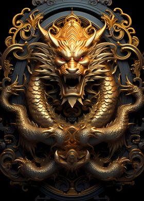 Epic Golden Fantasy Dragon