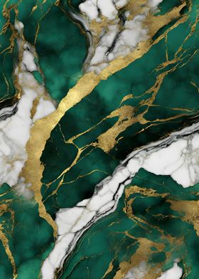 Emerald Green Gold Marble