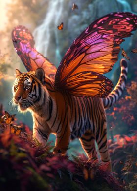 Flying Tiger With Wings