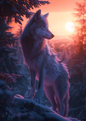 Wolf Elegant Sunset