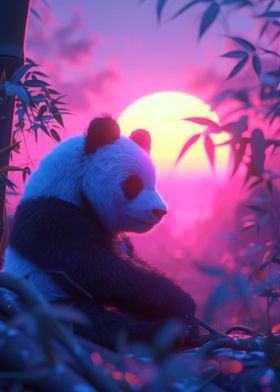 Panda Elegant Sunset