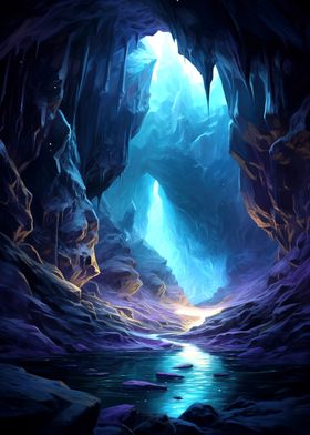 Blue Lit Cave
