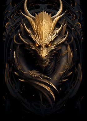 Epic Golden Fantasy Dragon