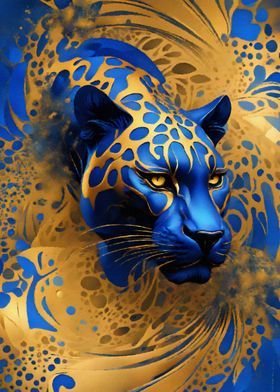 Blue Panther Abstract
