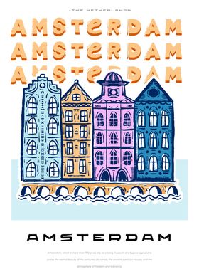 Amsterdam city poster