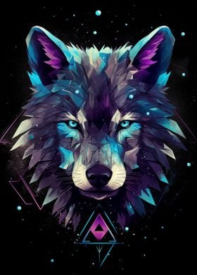 Abstract Wolf Portrait