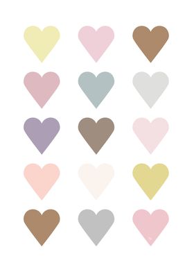 Pastel Love Hearts