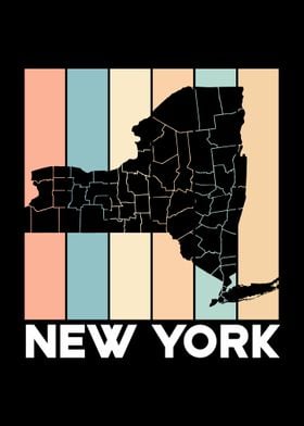 New York Map Retro