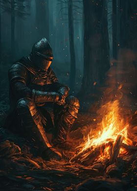 Knight resting at Bonfire