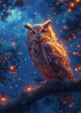 mystical neon owl