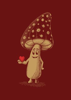 Love Valentines Mushroom