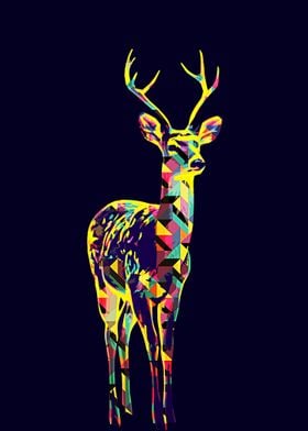 Deer pop art 