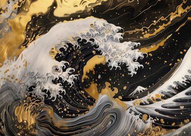 Great Wave Marble Art