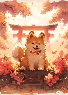 Dog Japan Shiba Blossom