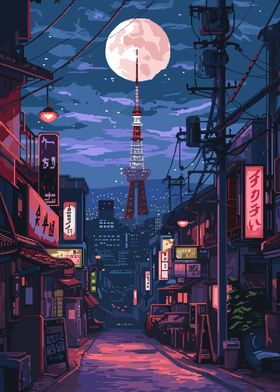 Kobe Japan Pixel Art