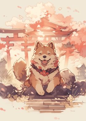 Dog Japan Shiba Blossom