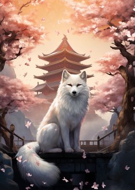 Cherry Blossom Fox Japan