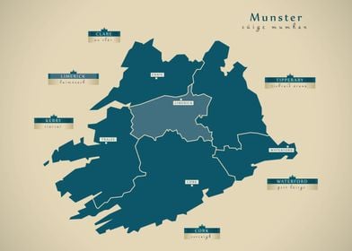 Munster Ireland map