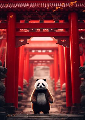 Japanese Panda Torii Gate