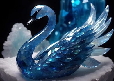 crystal blue swan