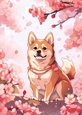 Dog Japan Shiba Blossom