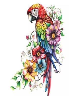 Parrot Watercolor Colorful