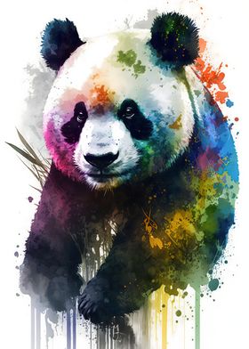 Panda in watercolor