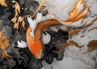 Koi Fish Marble Art