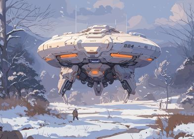 Snowy Fantasy Spaceship