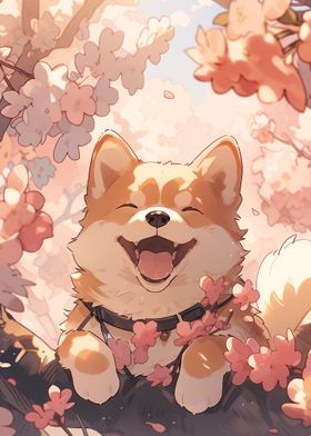 Dog Japan Shiba Blossom