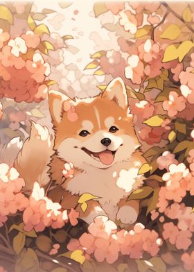 Dog Japan Shiba Blossom