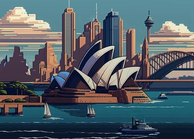 Sydney city Pixel Art