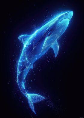 futuristic neon shark