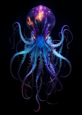 Neon Vampire Squid
